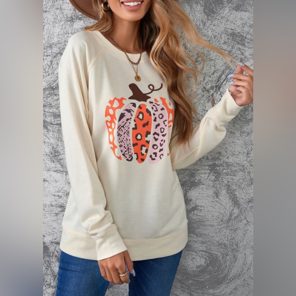 Pumpkin Graphic Pullover Sweatshirt - Picture 2 of 8
